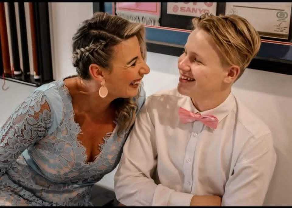 Carol and Bailey smiling together
